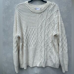 Time and Tru Cream Cable Knit Sweater